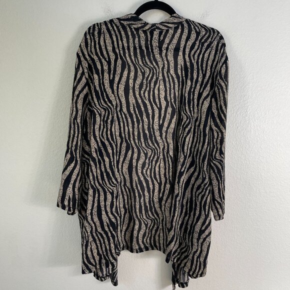 Maggie Barnes Womens Plus 3X 26/28 Zebra Open Front Cardigan Lightweight Knit - Picture 8 of 10